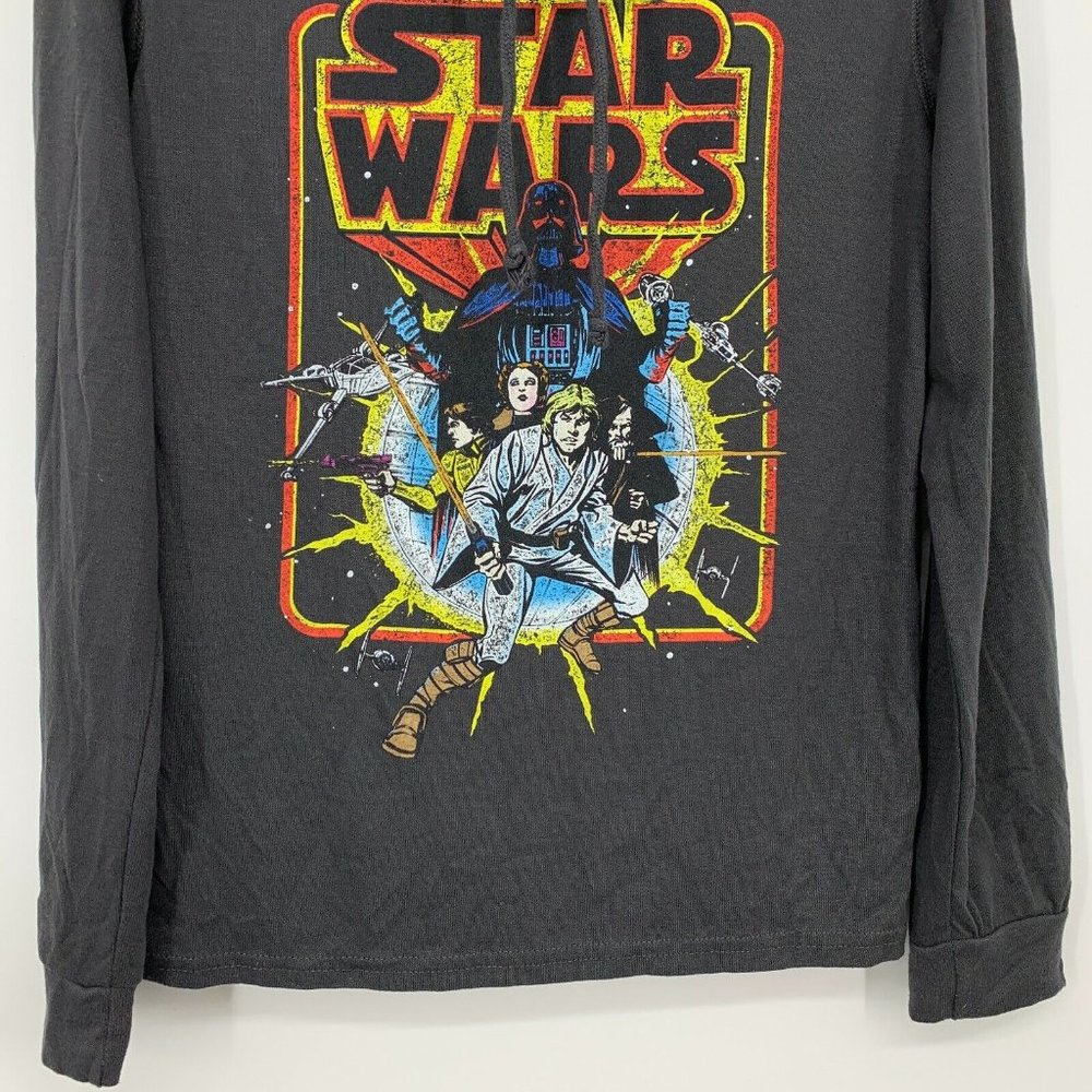 Star Wars Fifth Sun Sweatshirt Top Gray Graphic Cowl Neck Pullover - Picture 6 of 9